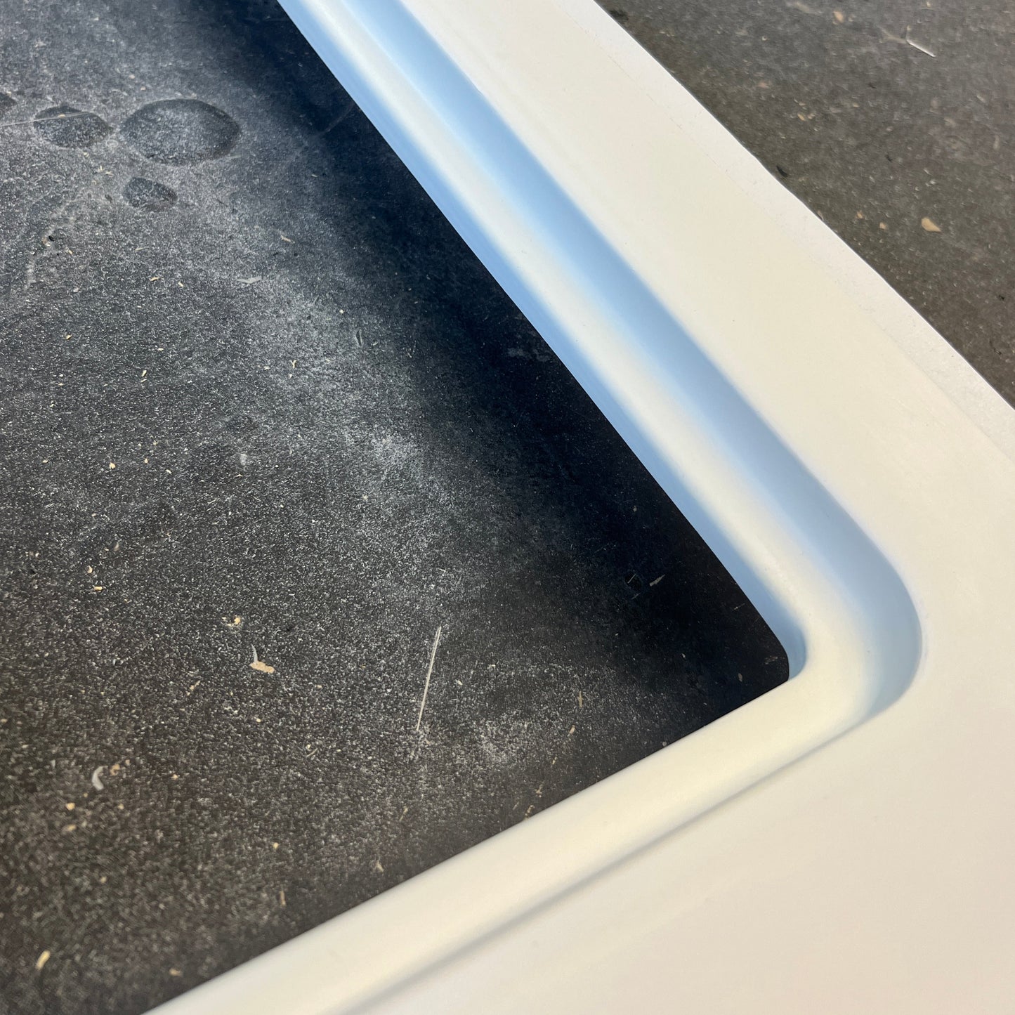fiberglass gutter receiver for console door hatch