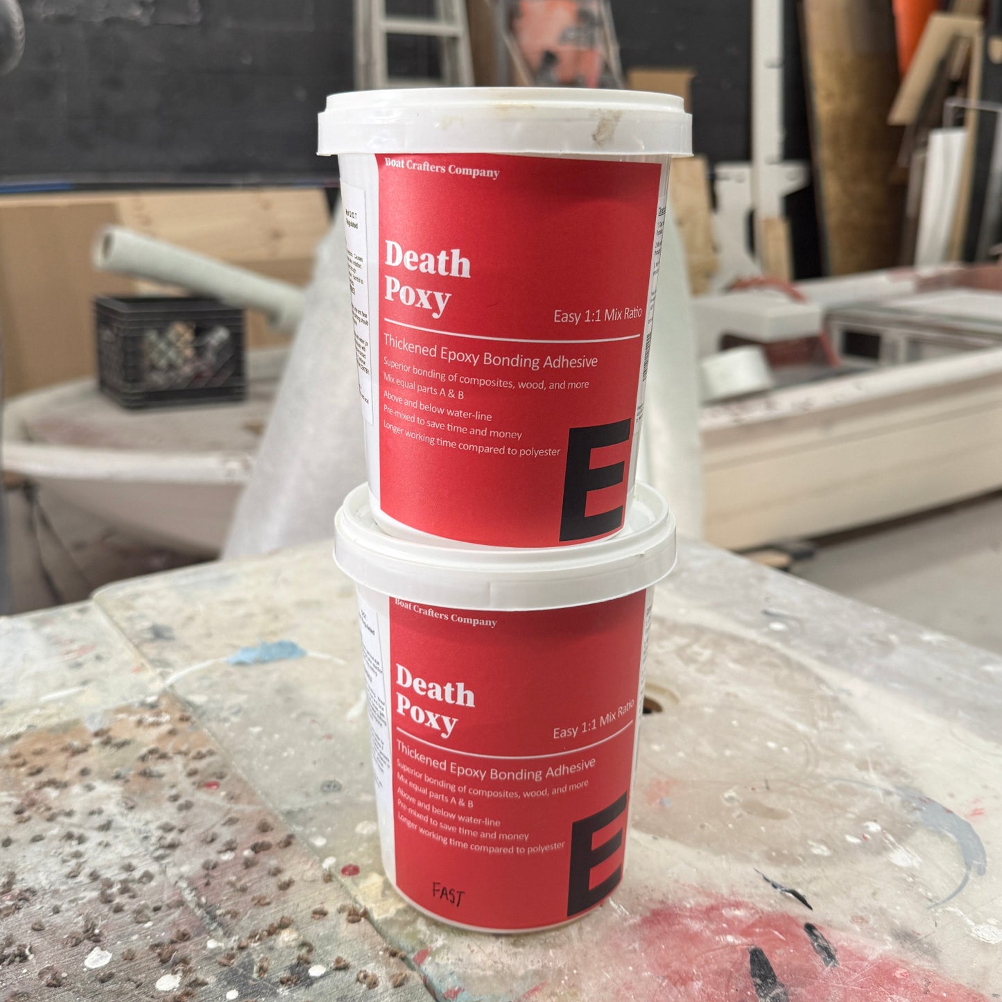 Boat Crafters Death Poxy Epoxy thickened bonding adhesive