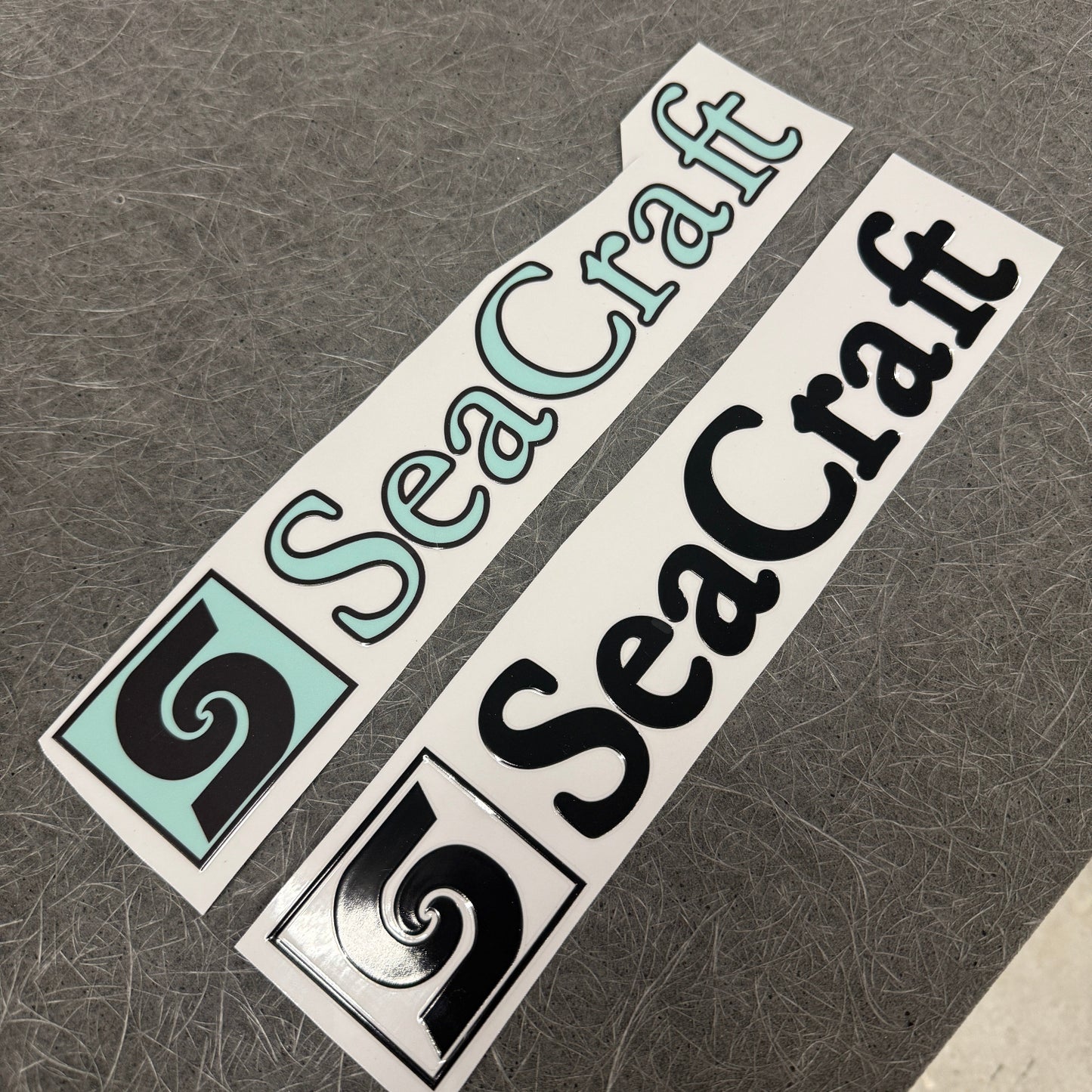 seacraft boat logo decal hull side raised letters