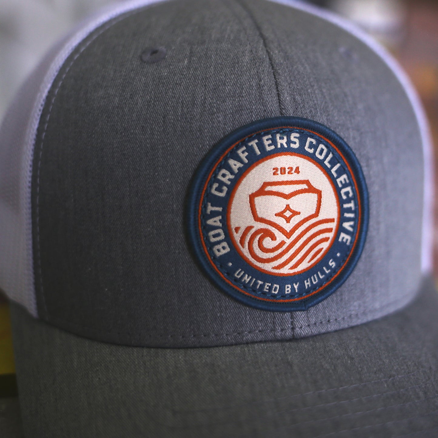 BCC Badge Logo Curved Bill Gray & White