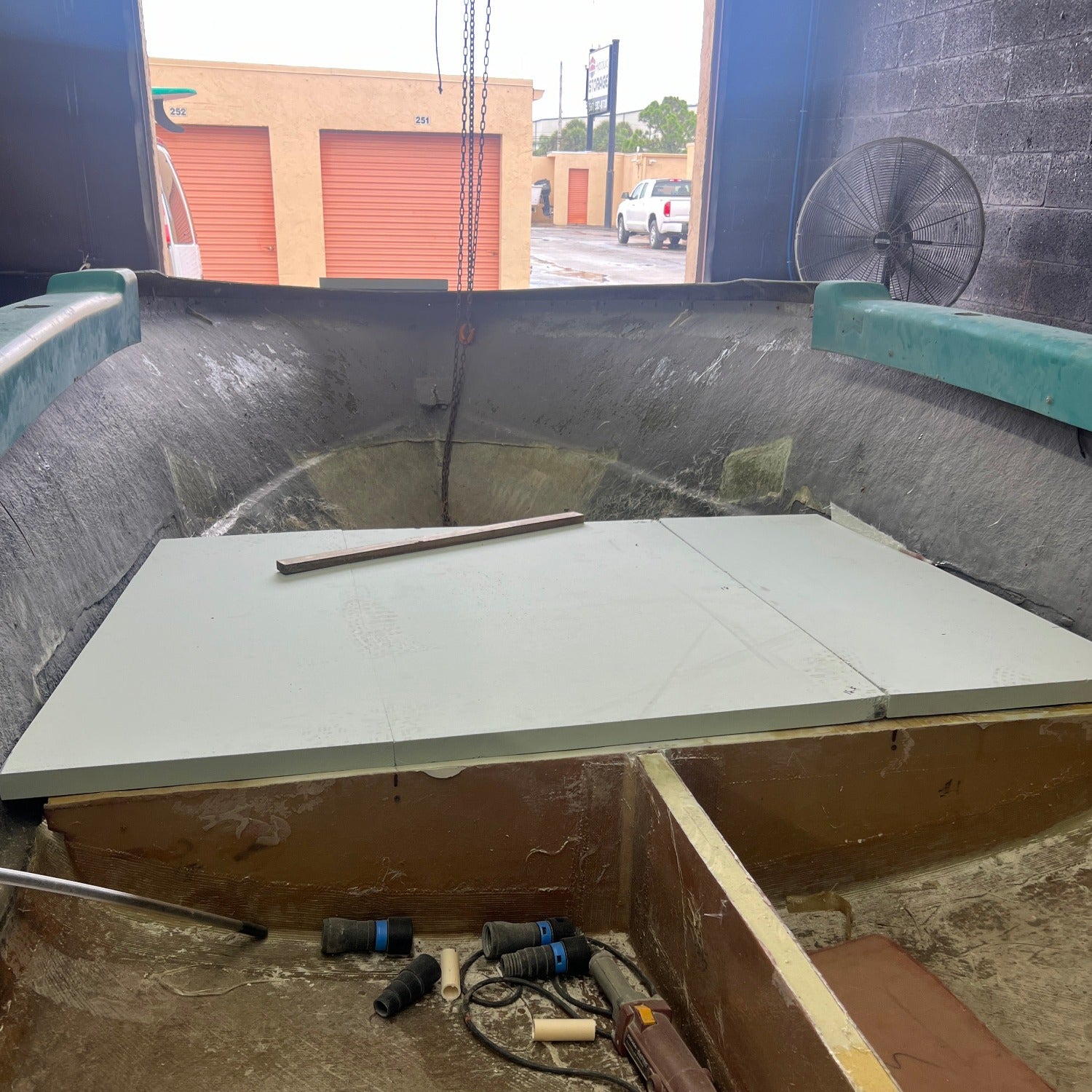 foam coring used to build a boat deck
