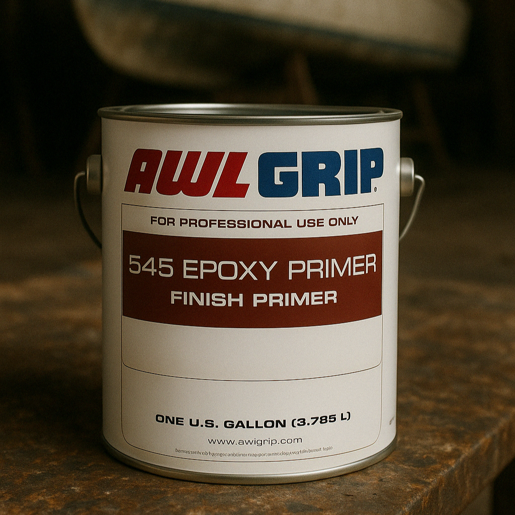 Awlgrip 545 Epoxy Primer can in white packaging – marine-grade 2-part primer for boats

