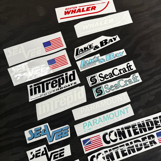 custom boat logo decals