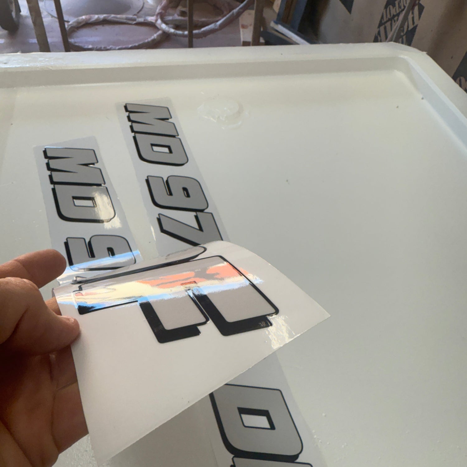 hewes skiff flats boat logo registration number decals