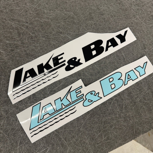 lake and bay boat logo decal for hull side