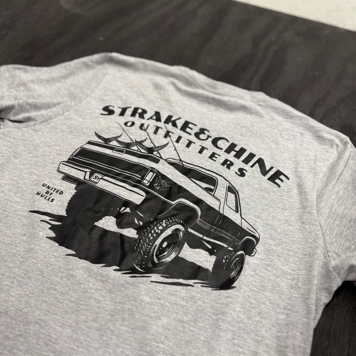 strake and chine supply fishing boating inspired mens tshirt