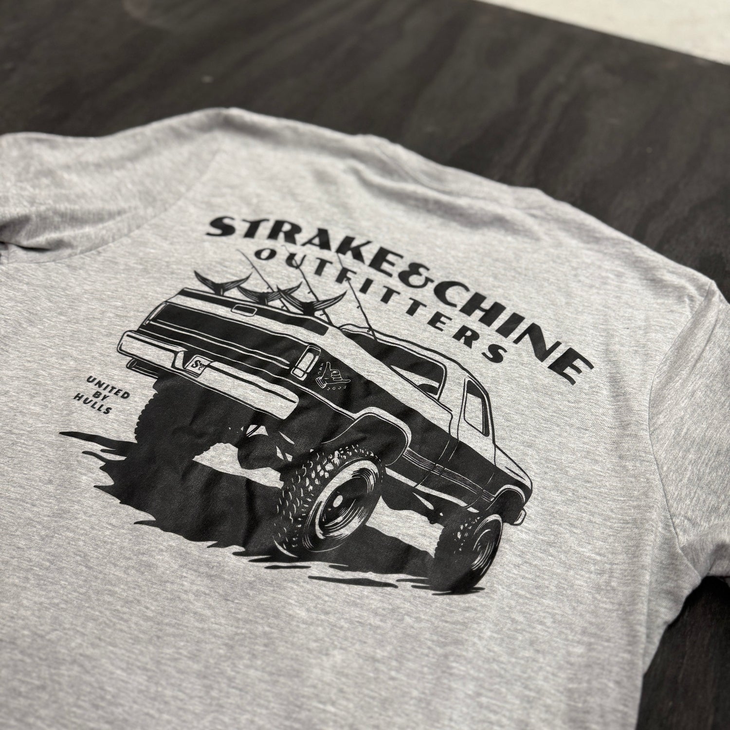 strake and chine supply fishing boating inspired mens tshirt