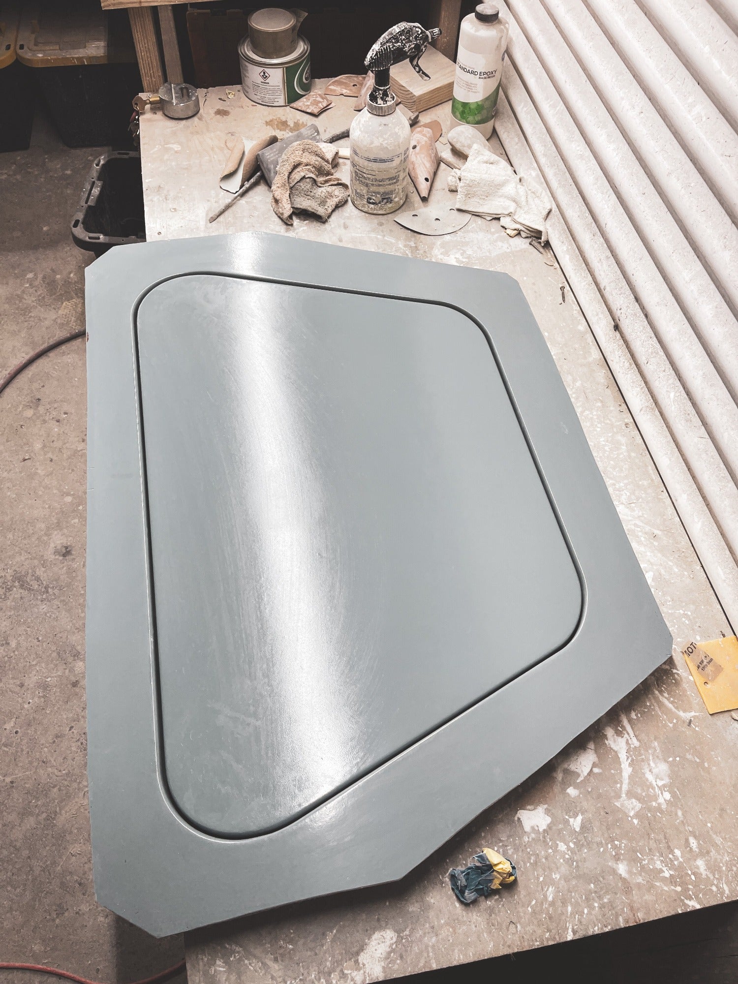 32x20 fiberglass anchor hatch DOIY boat restoration