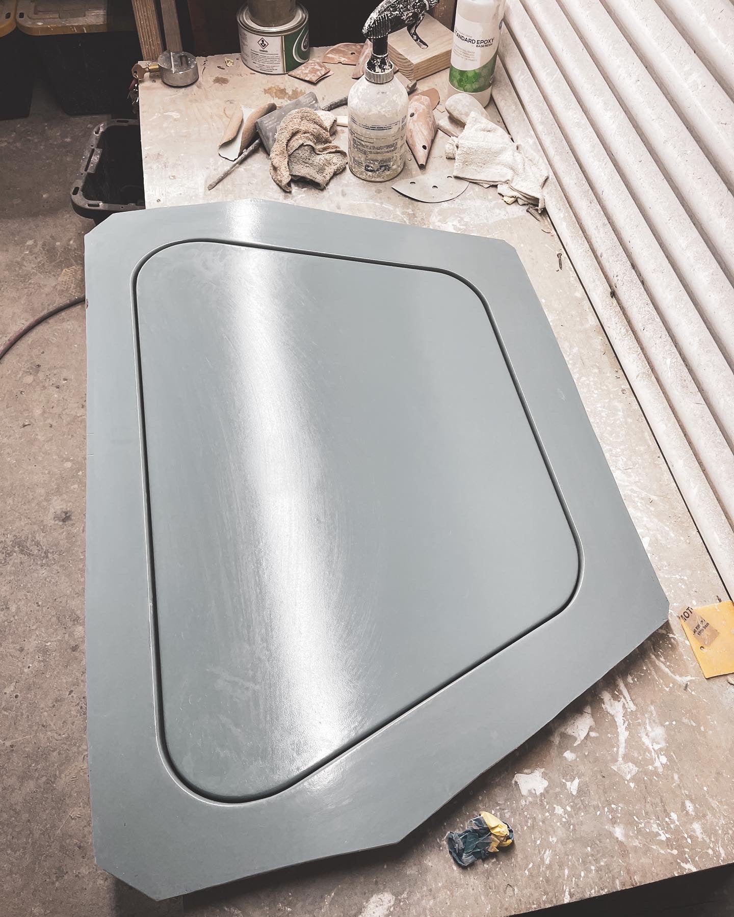 boat restoration fiberglass deck hatch