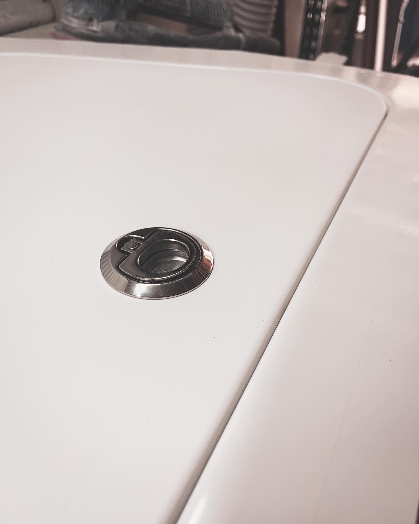 custom fiberglass deck hatch stainless latch